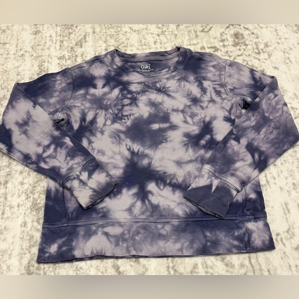 Athleta Girl Bluish Purple Tie-Dye Crewneck Sweatshirt – Size XS (6) – VGUC